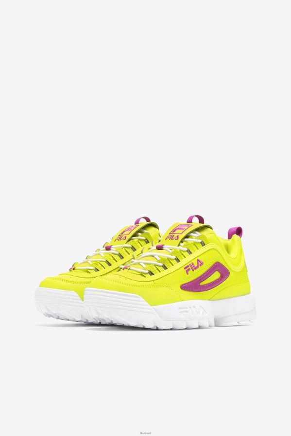 amarelo/flor de orquídea/branco FILA disruptor 2 feminino premium amarelo/flor de orquídea/fila branco HXJFD1169