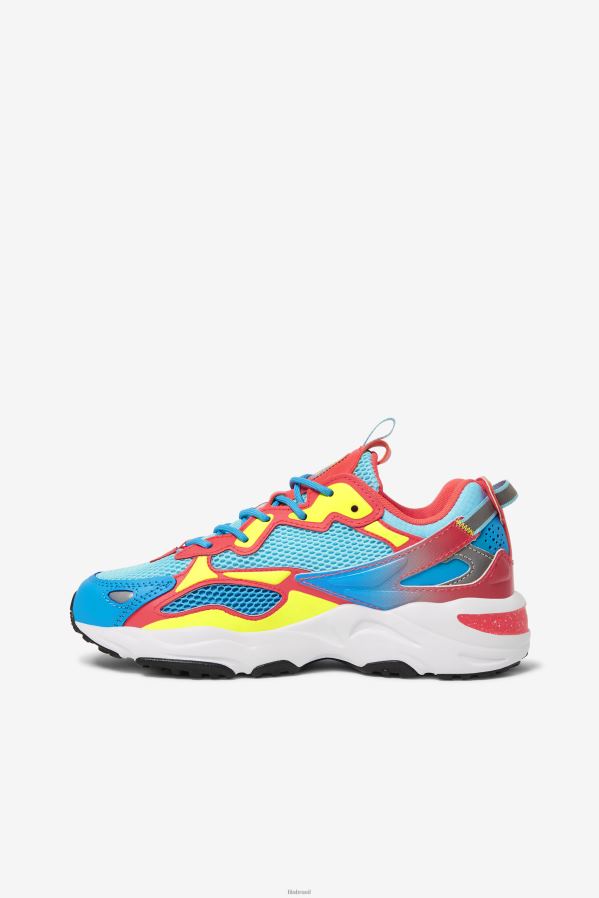 anchova/amarelo/coral ardente FILA ray tracer feminino apex fila bluefish/amarelo/fiery coral HXJFD1256