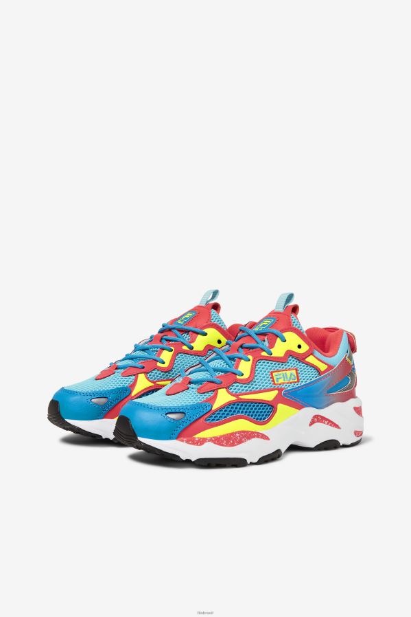 anchova/amarelo/coral ardente FILA ray tracer feminino apex fila bluefish/amarelo/fiery coral HXJFD1256