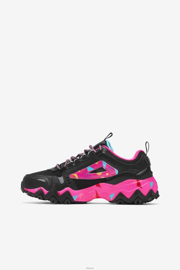 preto/rosa glo/azul FILA fila oakmont tr feminino preto/rosa glo/bluefish HXJFD1261