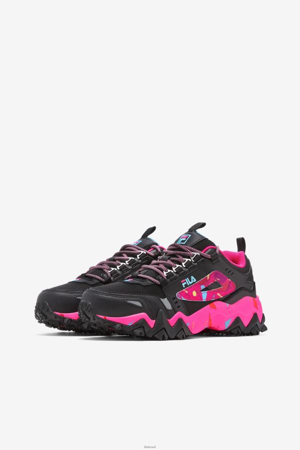 preto/rosa glo/azul FILA fila oakmont tr feminino preto/rosa glo/bluefish HXJFD1261