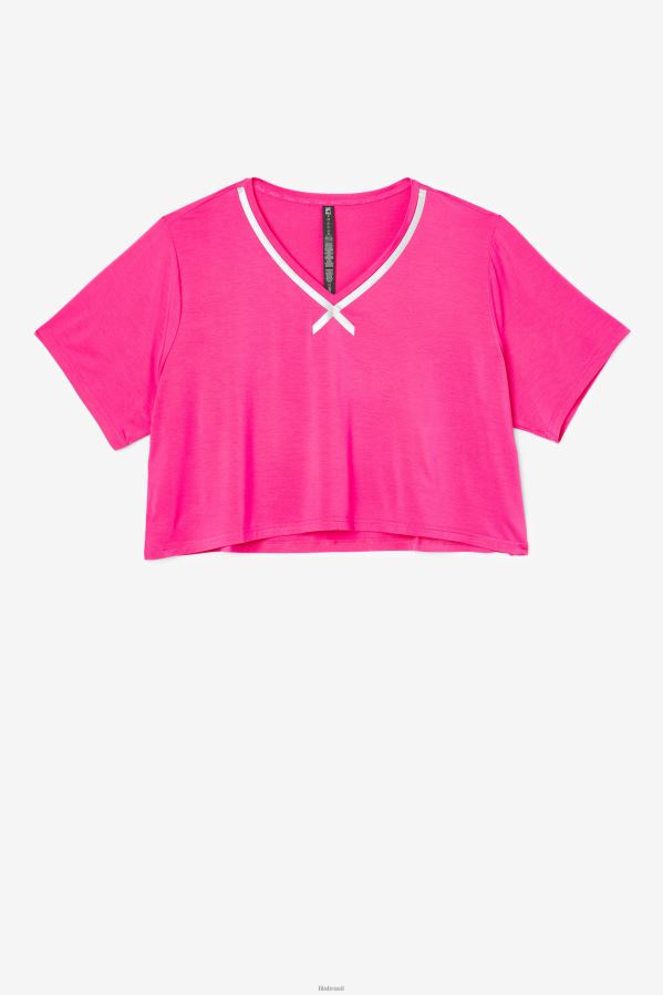 Rosa brilhante FILA top cropped hi-low fi-lux fila rosa brilhante HXJFD1916