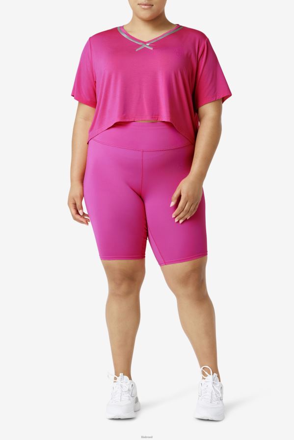 Rosa brilhante FILA top cropped hi-low fi-lux fila rosa brilhante HXJFD1916