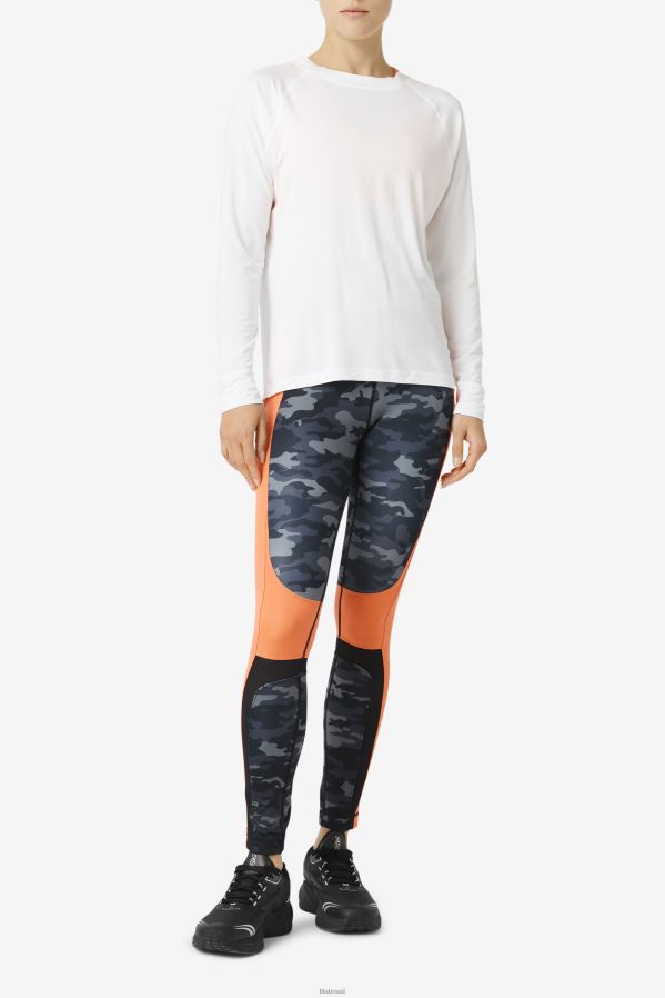 branco FILA fila fi-lux mesh back manga longa tripulação branca HXJFD1867