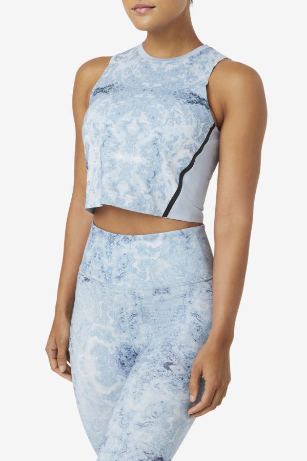 nevoeiro azul/preto FILA uplift crop top atlético azul fog/preto fila HXJFD1925