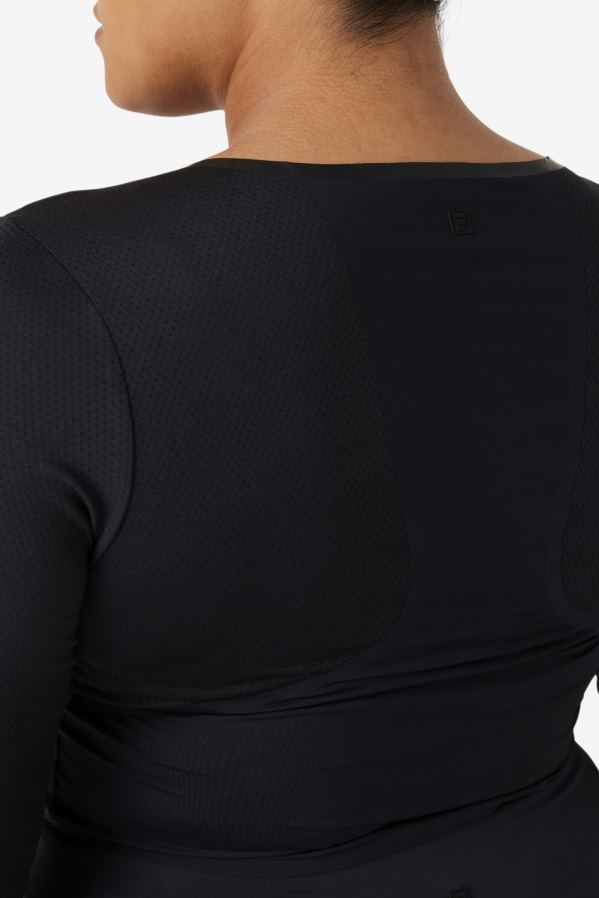 preto FILA top cropped manga longa preto fila HXJFD1926