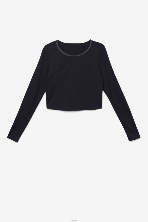 preto FILA uplift crop top manga longa fila preto HXJFD1883