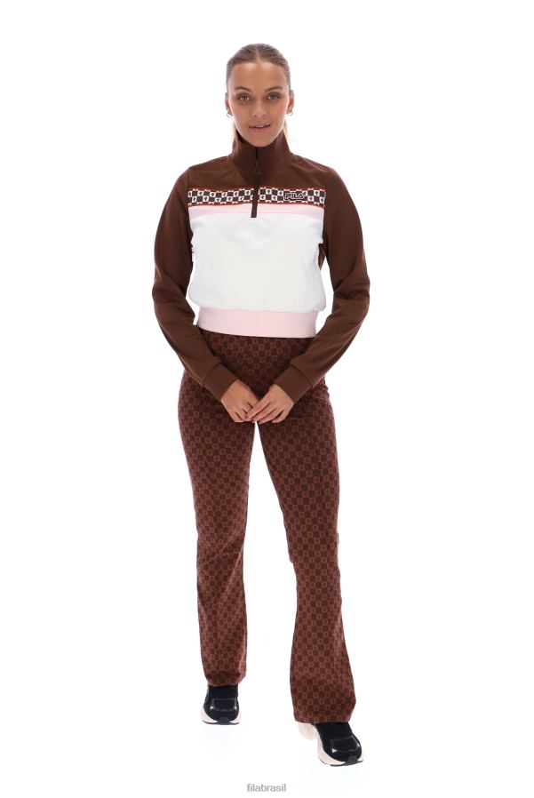 FILA fila laura blusa com estampa de zíper 1/4 HXJFD3406