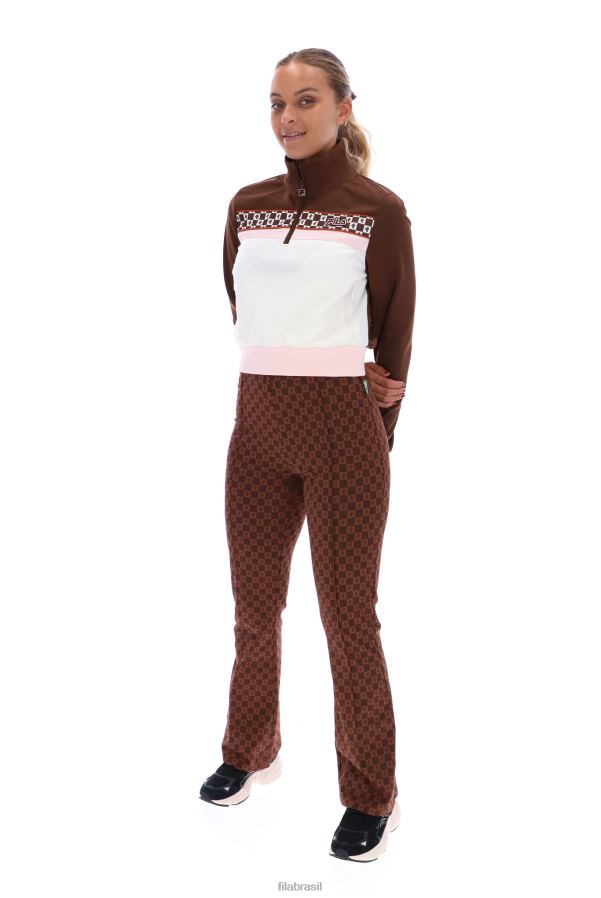 FILA fila laura blusa com estampa de zíper 1/4 HXJFD3406