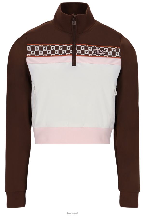 FILA fila laura blusa com estampa de zíper 1/4 HXJFD3406