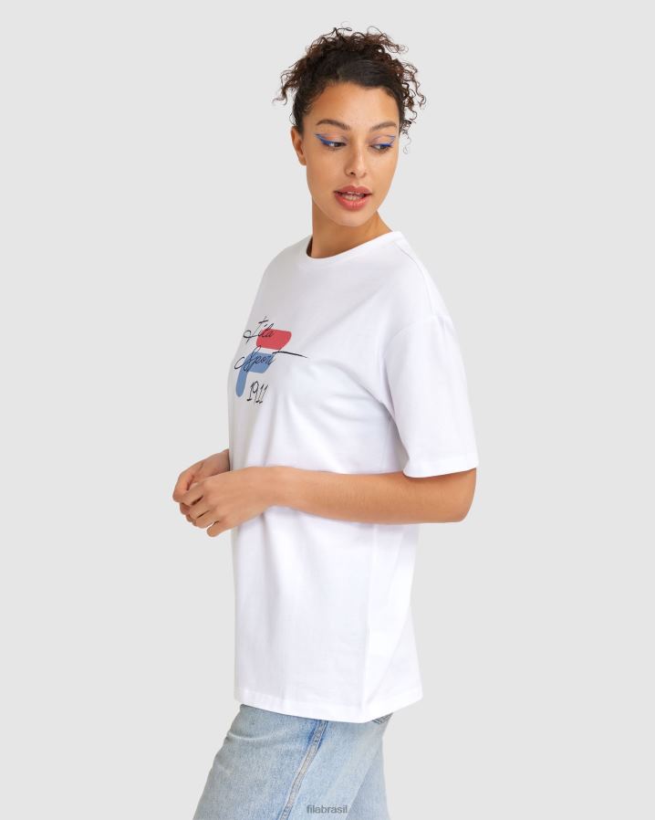 branco FILA camiseta cinzia feminina branca fila HXJFD2837