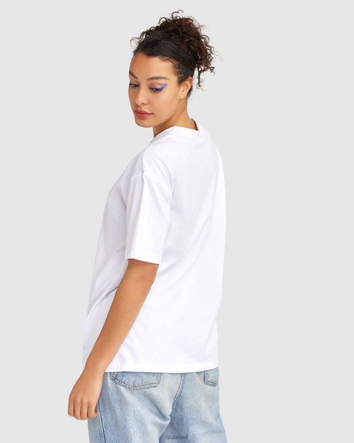 branco FILA camiseta cinzia feminina branca fila HXJFD2837