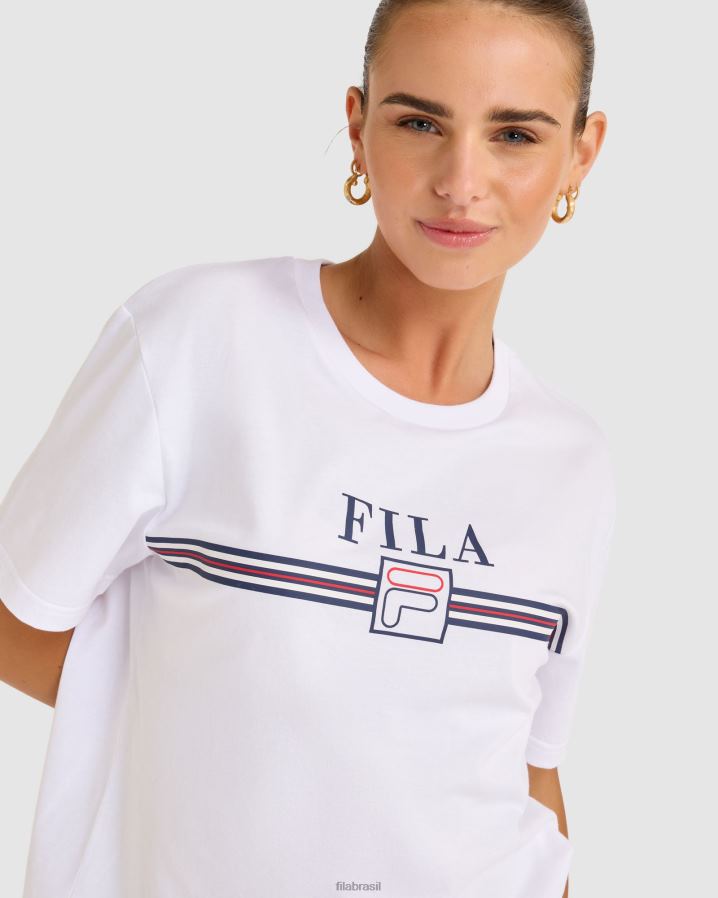 branco FILA camiseta fila branca cathy HXJFD2786