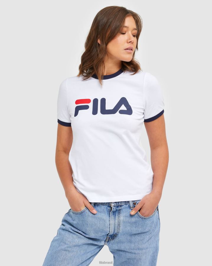 branco FILA camiseta fila clássica feminina branca HXJFD2901
