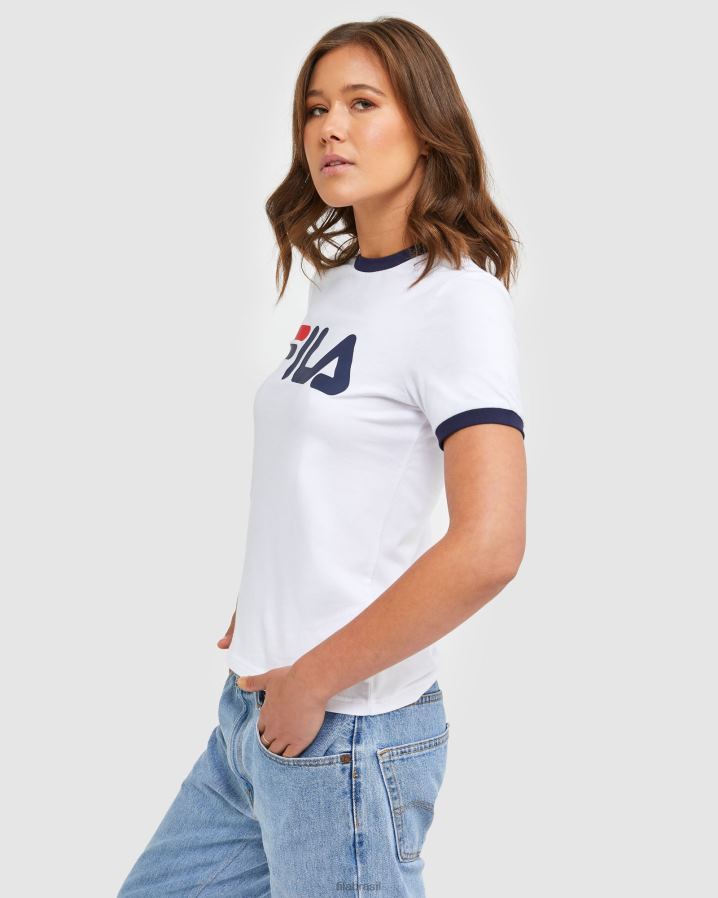 branco FILA camiseta fila clássica feminina branca HXJFD2901