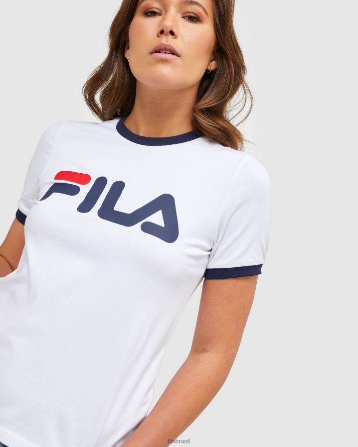 branco FILA camiseta fila clássica feminina branca HXJFD2901