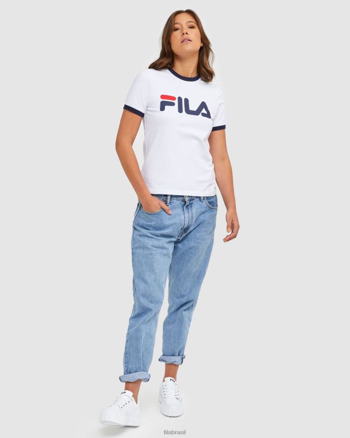 branco FILA camiseta fila clássica feminina branca HXJFD2901
