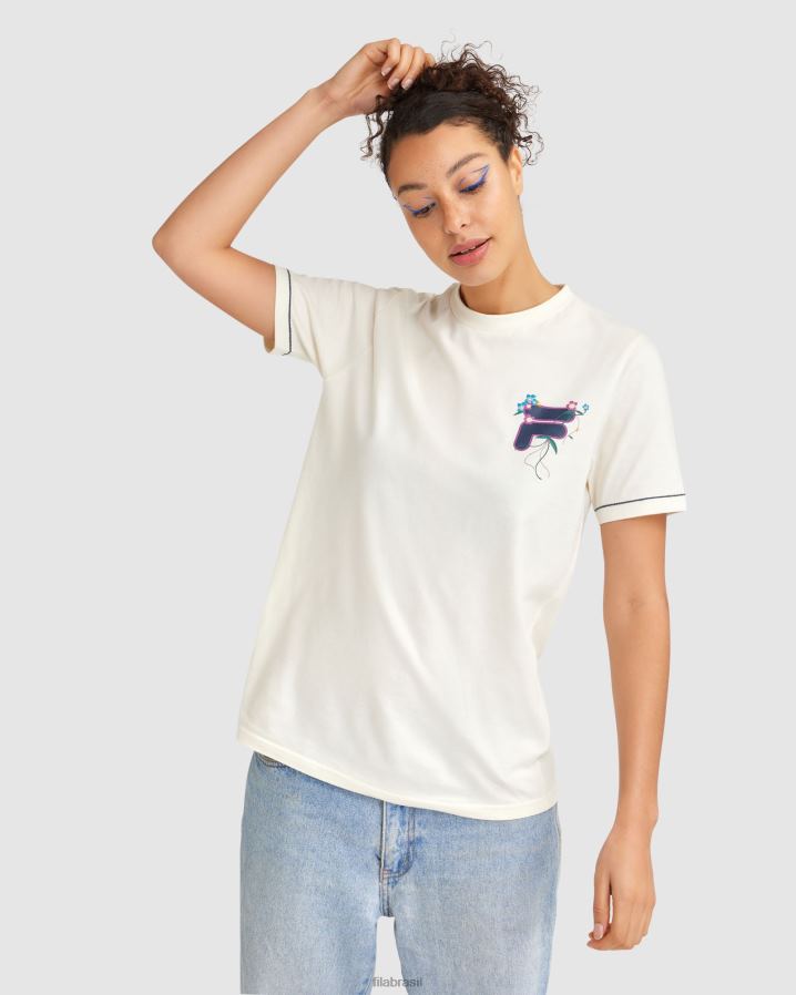 garça FILA camiseta fila feminina fila egret HXJFD2804