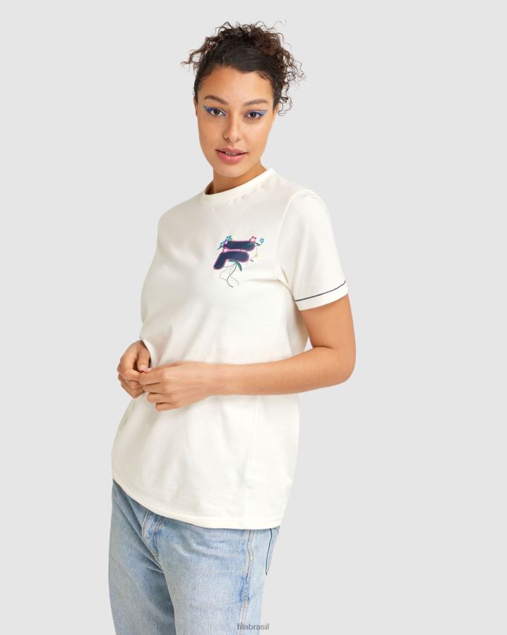 garça FILA camiseta fila feminina fila egret HXJFD2804