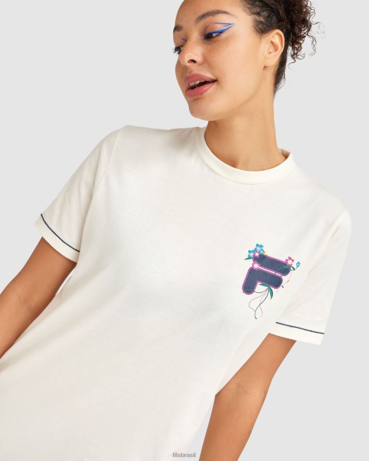 garça FILA camiseta fila feminina fila egret HXJFD2804