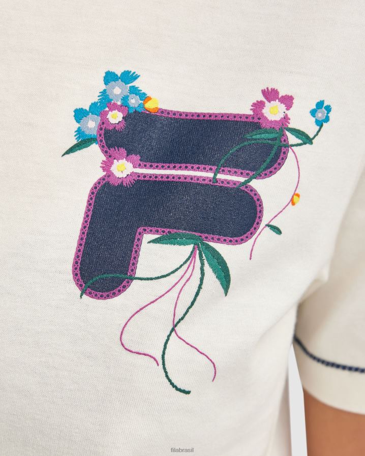 garça FILA camiseta fila feminina fila egret HXJFD2804