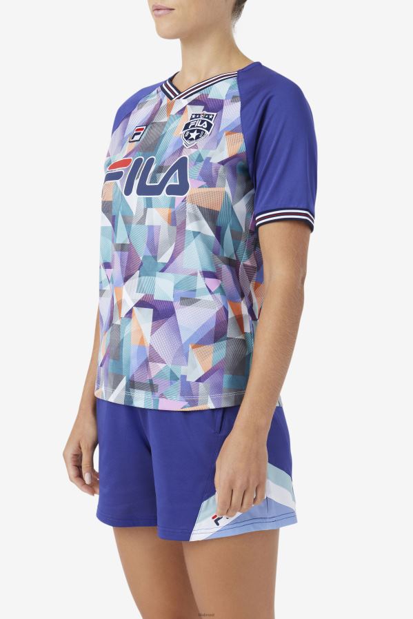 geoimpressão/azul FILA geoprint/camisa fallone azul fila HXJFD1458