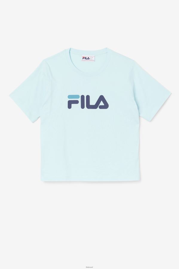 água gelada/marinha/baía da biscaia FILA thea tee fila iced aqua/navy/biscay bay HXJFD1448