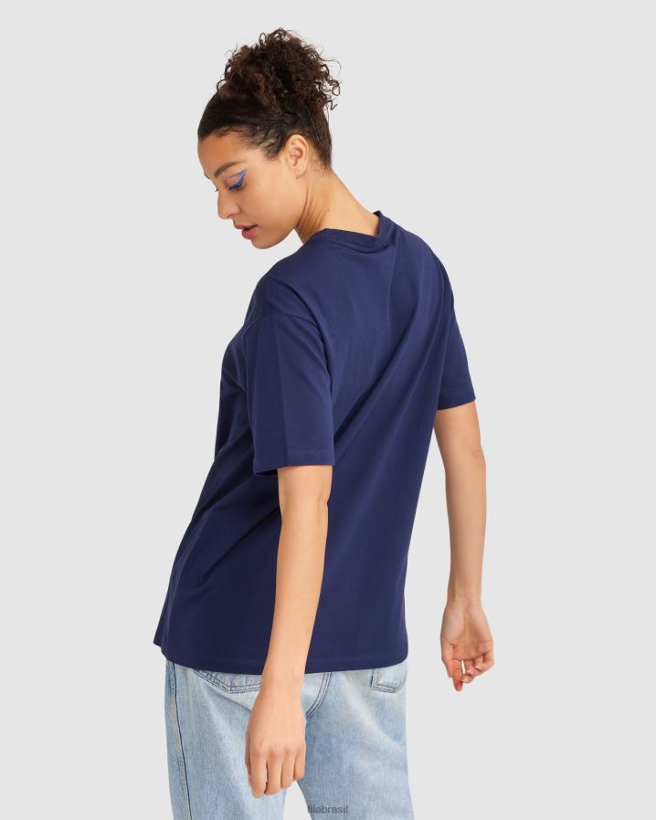 nova marinha FILA camiseta fila cinzia feminina HXJFD2836