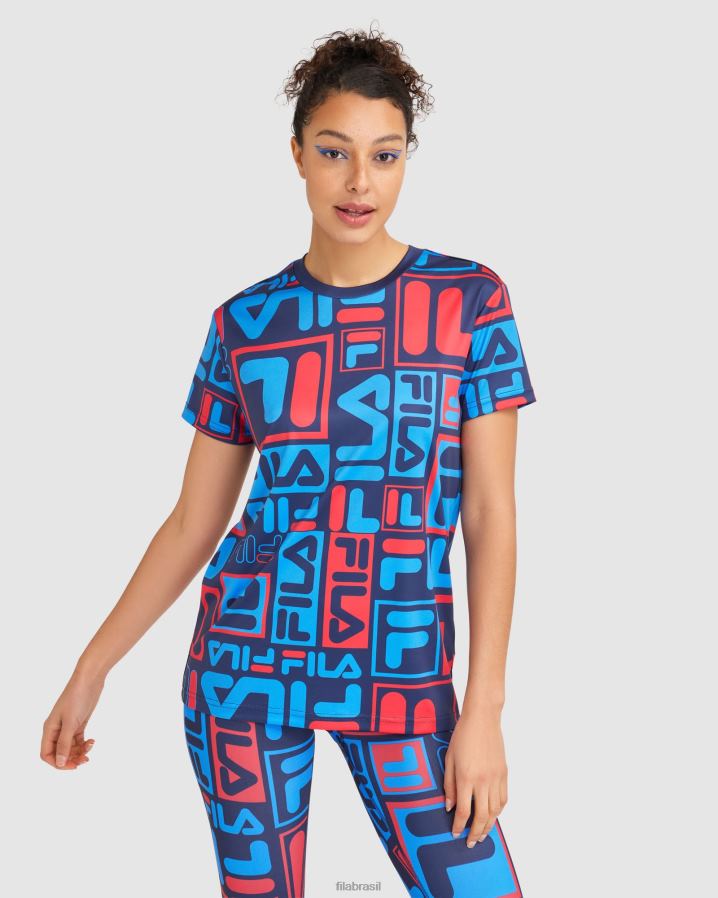 nova marinha FILA camiseta fila feminina anja HXJFD2854