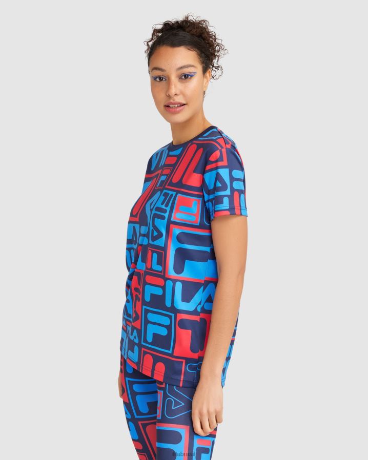 nova marinha FILA camiseta fila feminina anja HXJFD2854