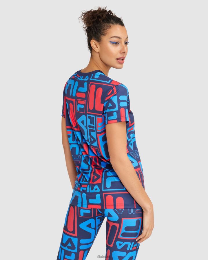 nova marinha FILA camiseta fila feminina anja HXJFD2854