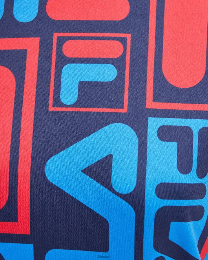 nova marinha FILA camiseta fila feminina anja HXJFD2854