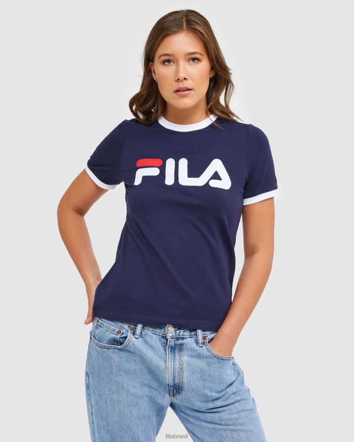 nova marinha FILA camiseta fila new Navy Classic feminina HXJFD2902