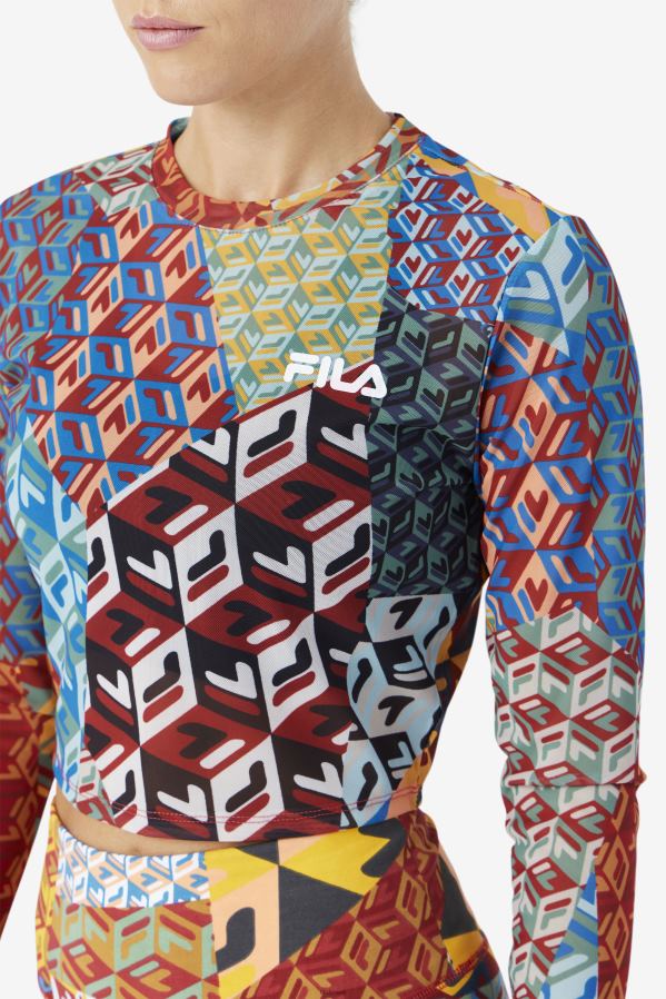 oceano/amarelo/branco FILA blusa manga longa birdy oceano/amarelo/branco fila HXJFD1379