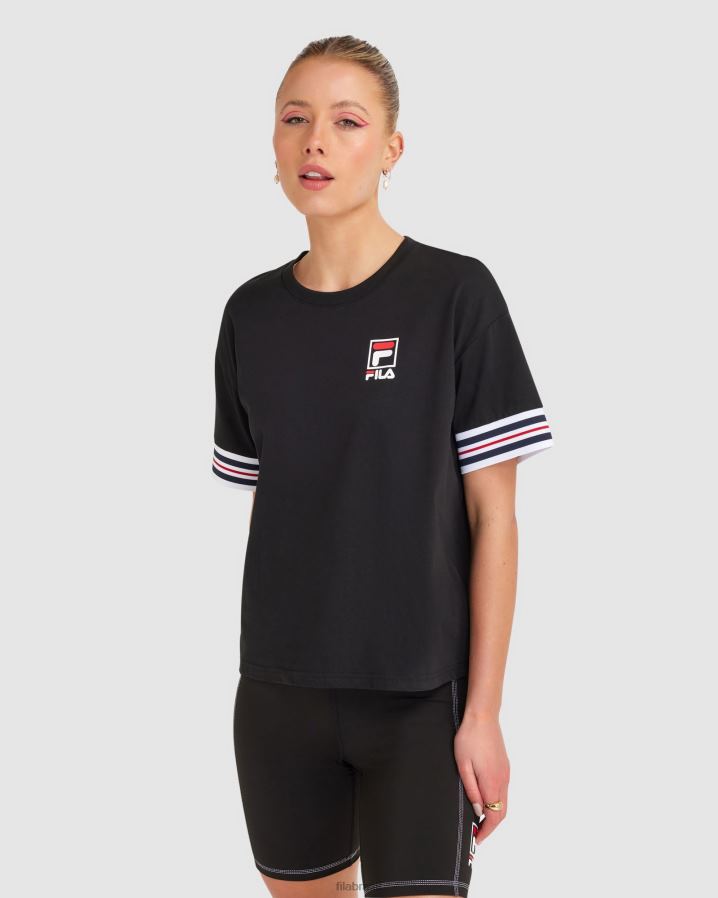 preto FILA camiseta chiara feminina fila preta HXJFD2861