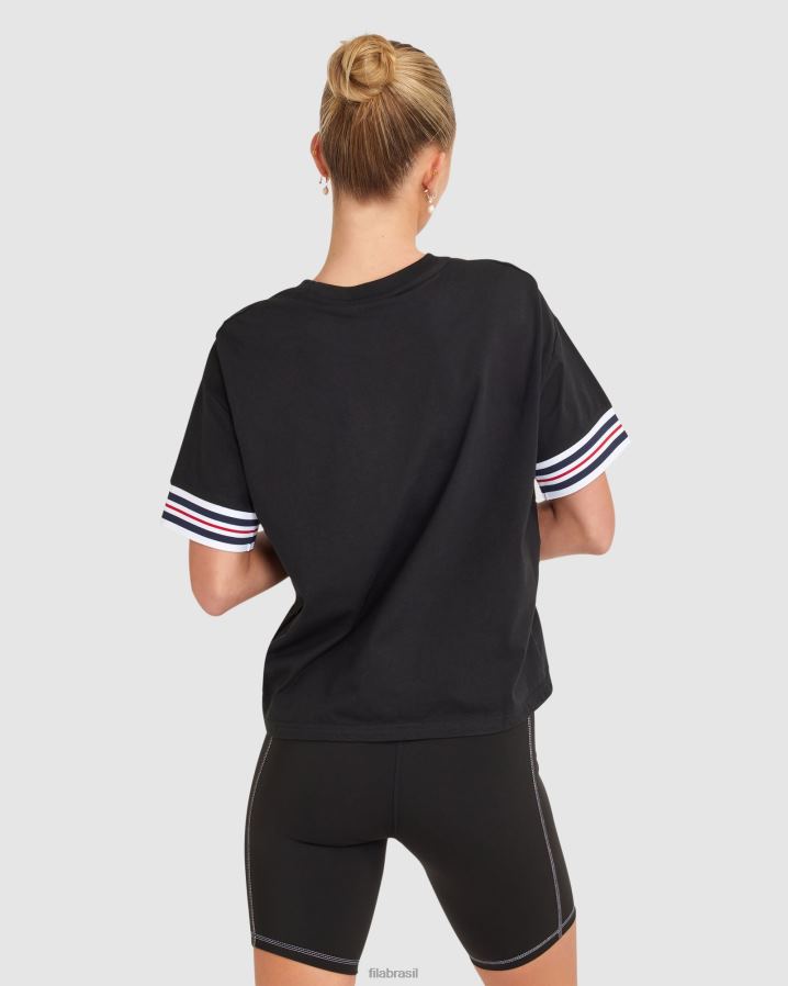 preto FILA camiseta chiara feminina fila preta HXJFD2861