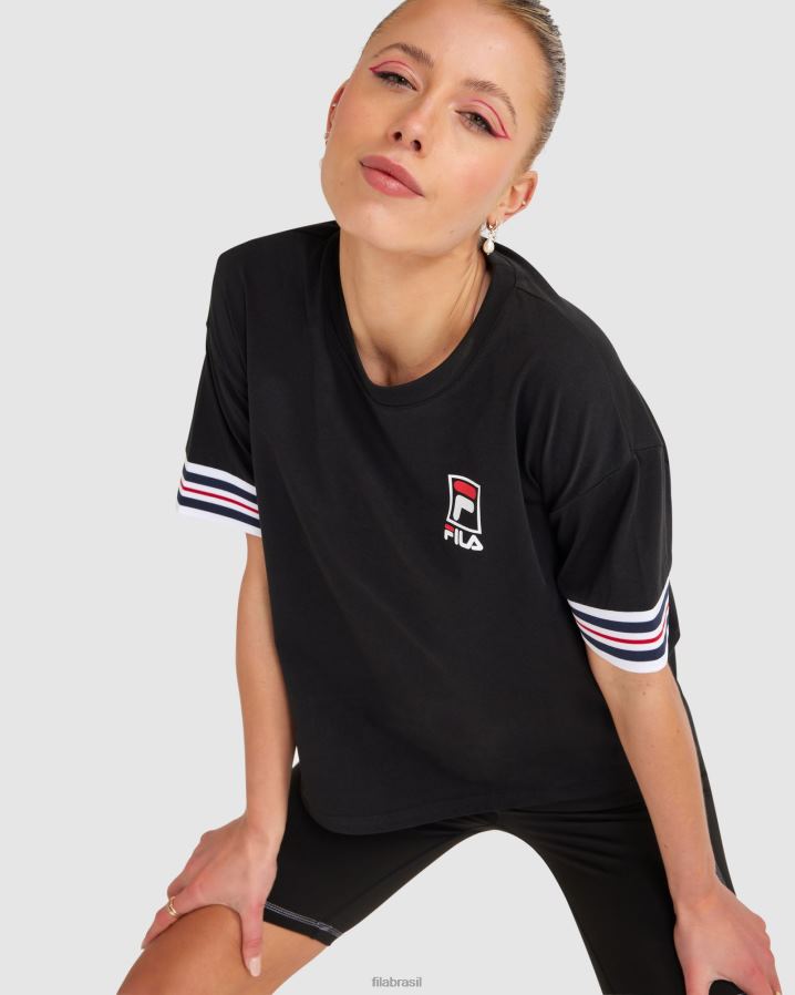 preto FILA camiseta chiara feminina fila preta HXJFD2861