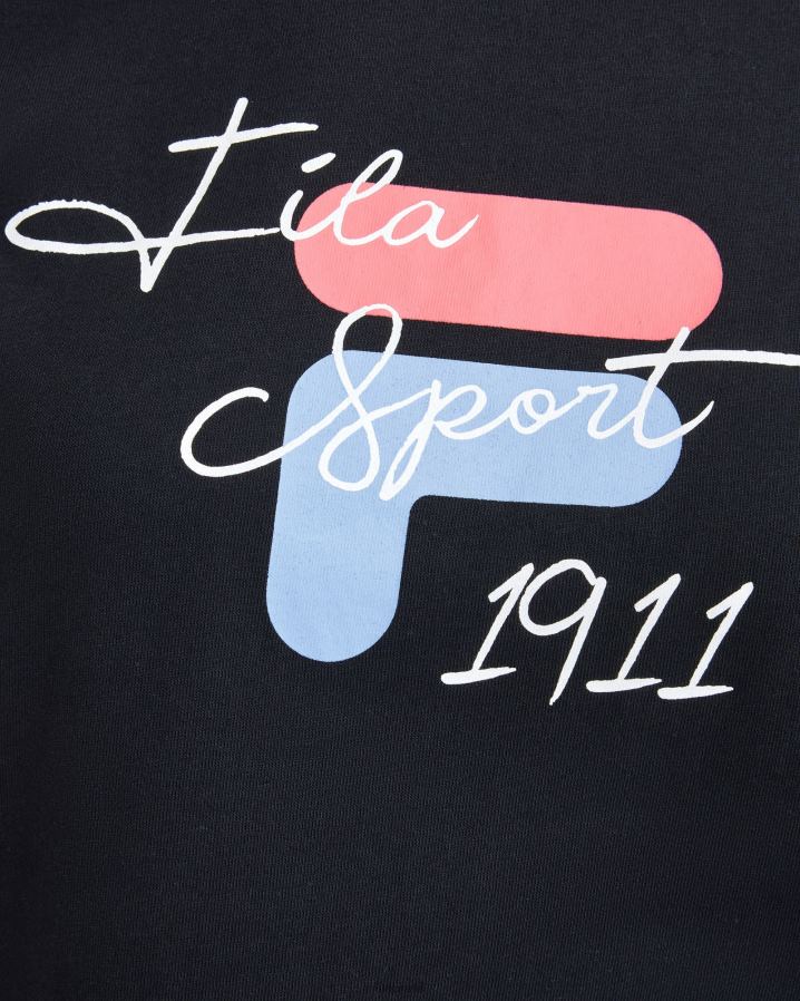 preto FILA camiseta fila cinzia feminina preta HXJFD2839