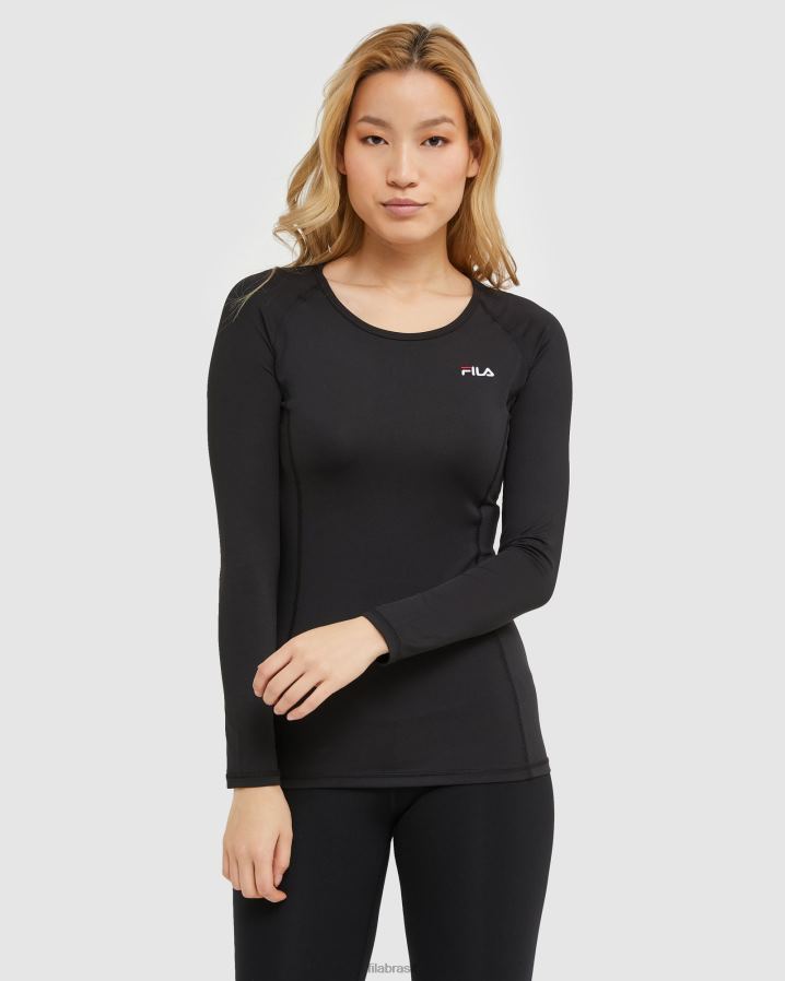 preto FILA camiseta fila classic feminina preta HXJFD2905