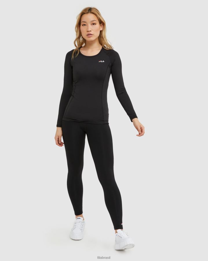 preto FILA camiseta fila classic feminina preta HXJFD2905