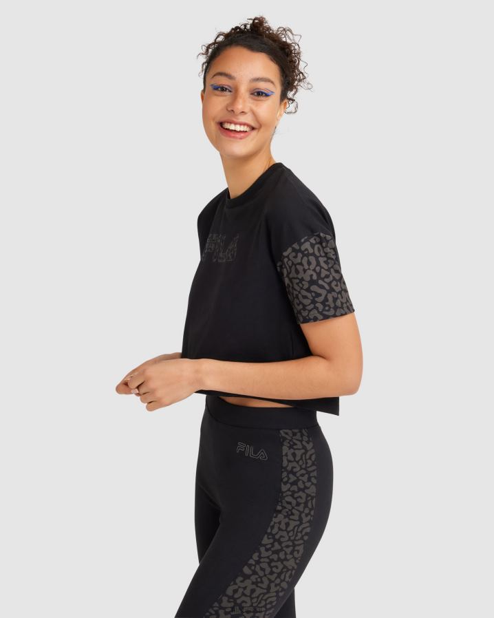 preto FILA camiseta fila preta feminina HXJFD2805