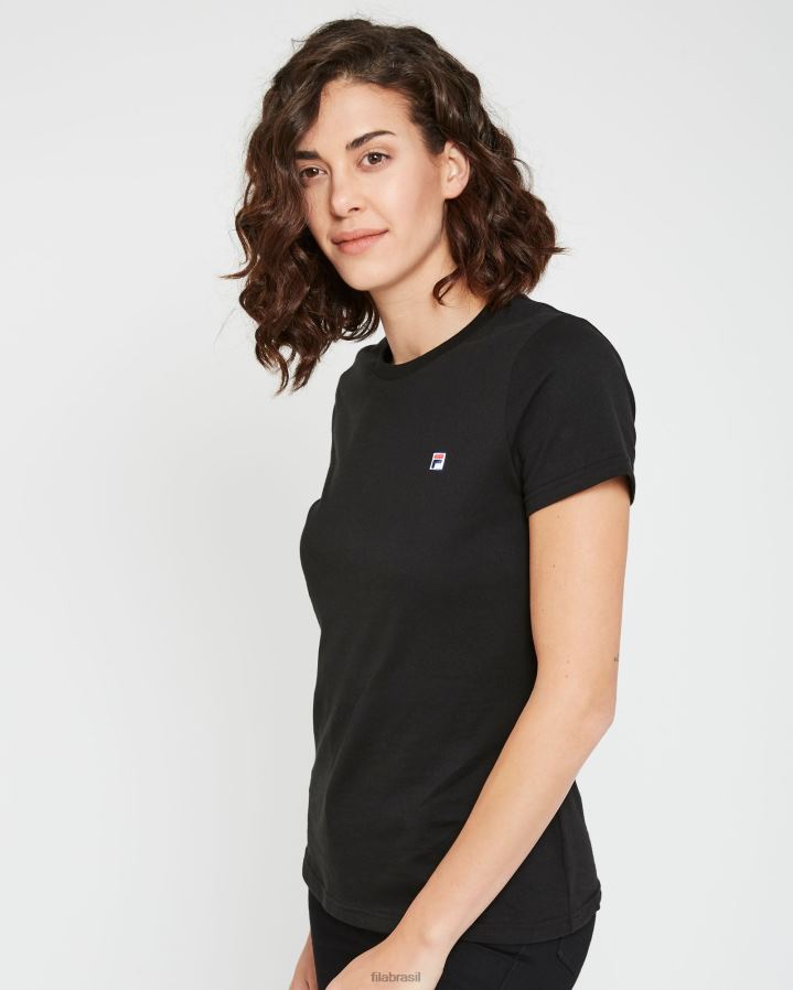 preto FILA camiseta fila volara feminina preta HXJFD2950
