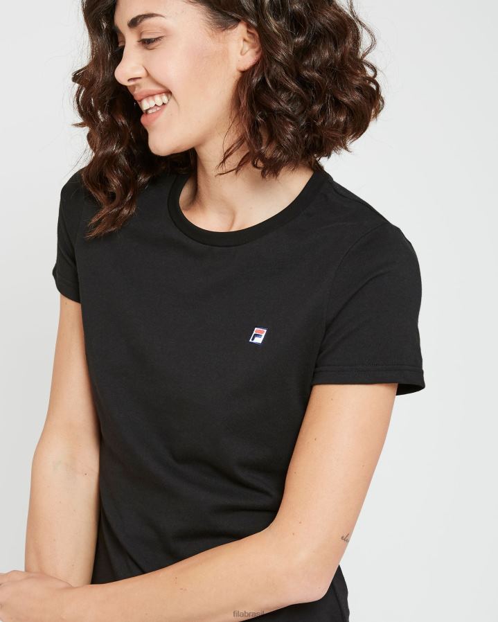 preto FILA camiseta fila volara feminina preta HXJFD2950