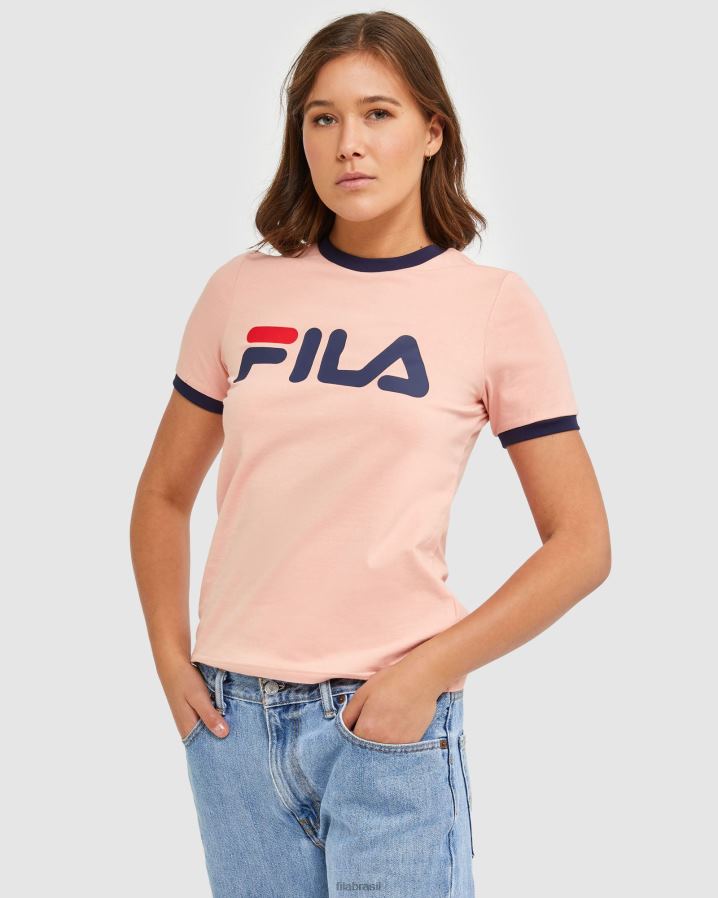 rosa suave FILA camiseta ringer feminina clássica fila mellow rose HXJFD2894