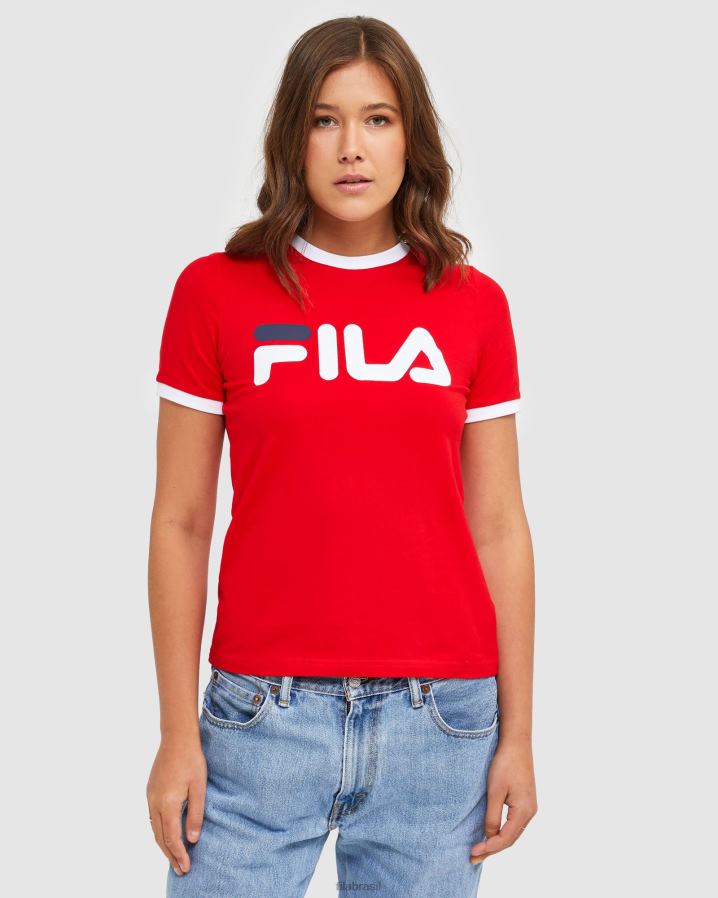 vermelho FILA camiseta vermelha fila classic feminina HXJFD2895