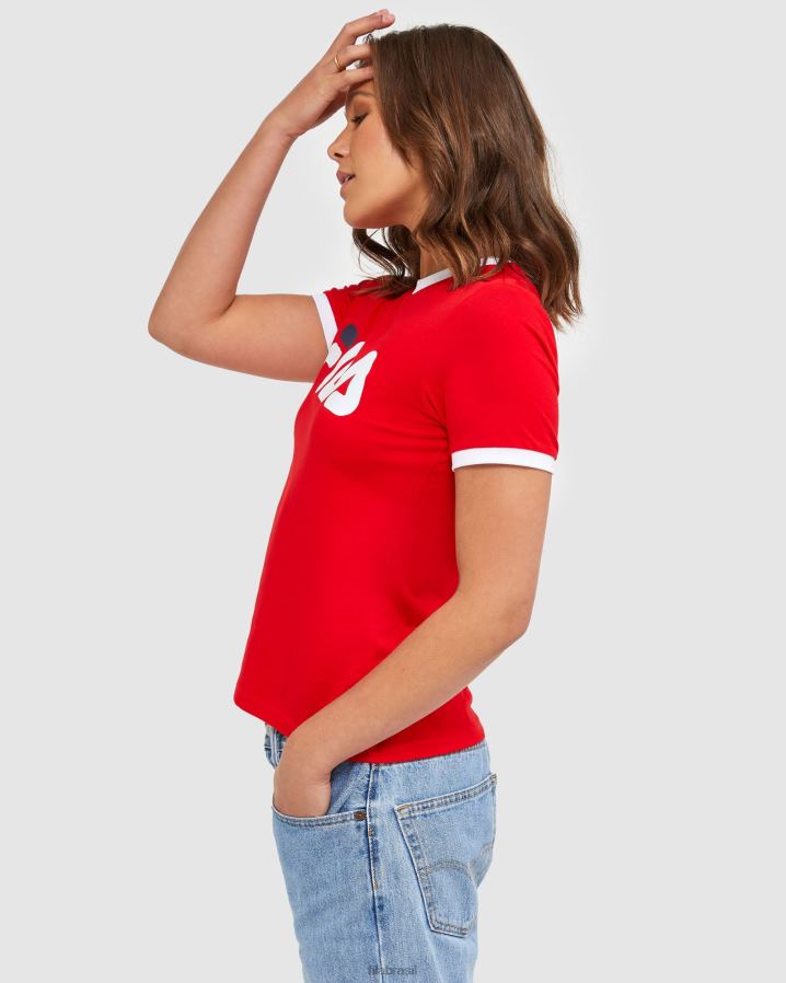 vermelho FILA camiseta vermelha fila classic feminina HXJFD2895