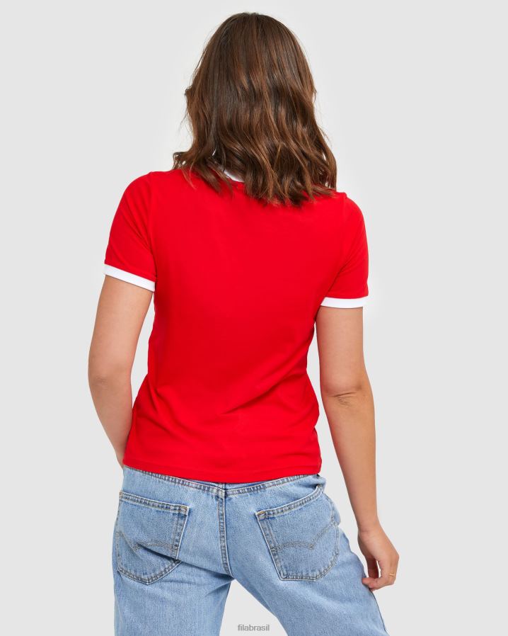 vermelho FILA camiseta vermelha fila classic feminina HXJFD2895