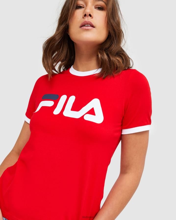 vermelho FILA camiseta vermelha fila classic feminina HXJFD2895