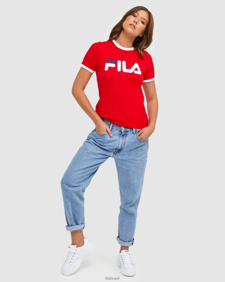 vermelho FILA camiseta vermelha fila classic feminina HXJFD2895