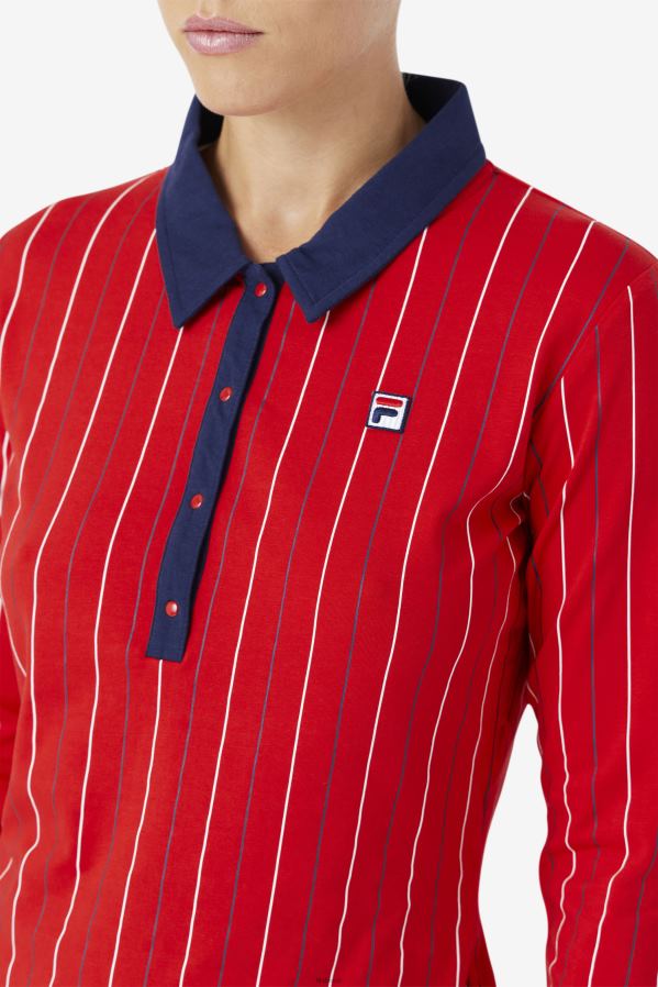 vermelho FILA polo fila vermelha jada manga longa HXJFD1386